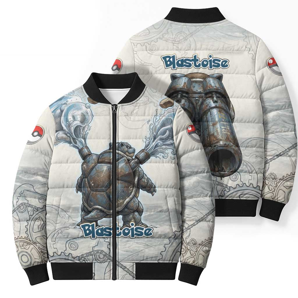 Blastoise Bomber Puffer Jacket Steampunk Mechanical Gear Art
