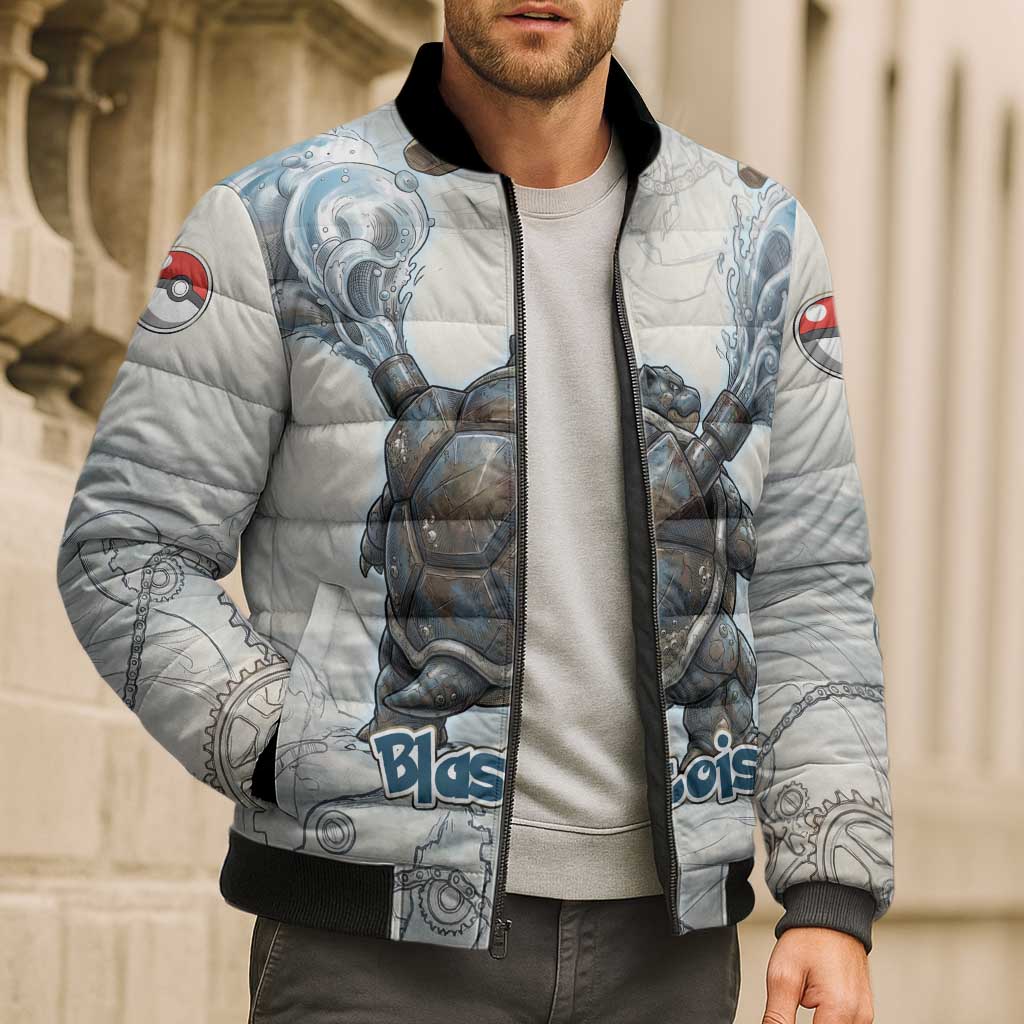 Blastoise Bomber Puffer Jacket Steampunk Mechanical Gear Art