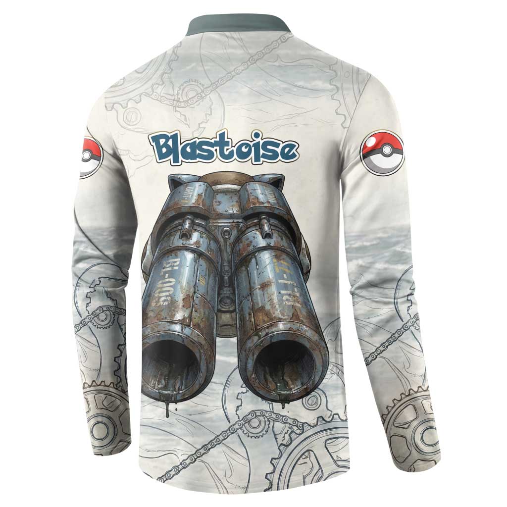 Blastoise Button Sweatshirt Steampunk Mechanical Gear Art