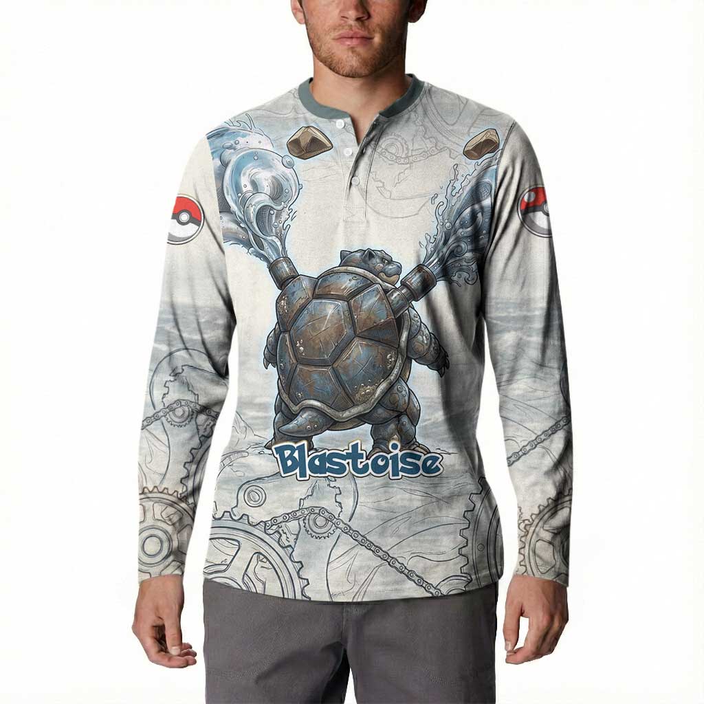 Blastoise Button Sweatshirt Steampunk Mechanical Gear Art