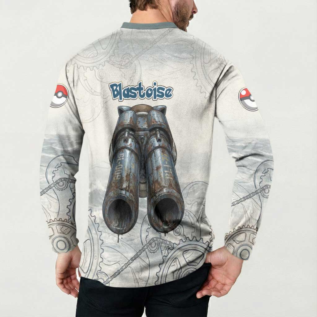 Blastoise Button Sweatshirt Steampunk Mechanical Gear Art