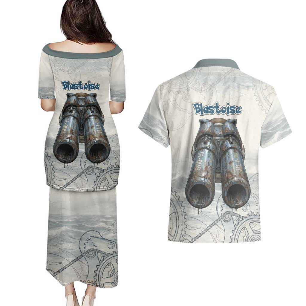 Blastoise Couples Matching Puletasi and Hawaiian Shirt Steampunk Mechanical Gear Art