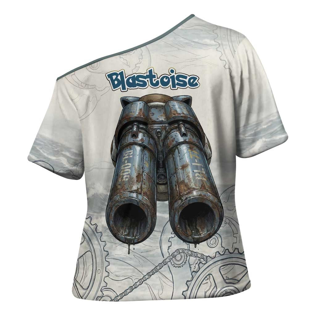 Blastoise Cross Shoulder Shirt Steampunk Mechanical Gear Art