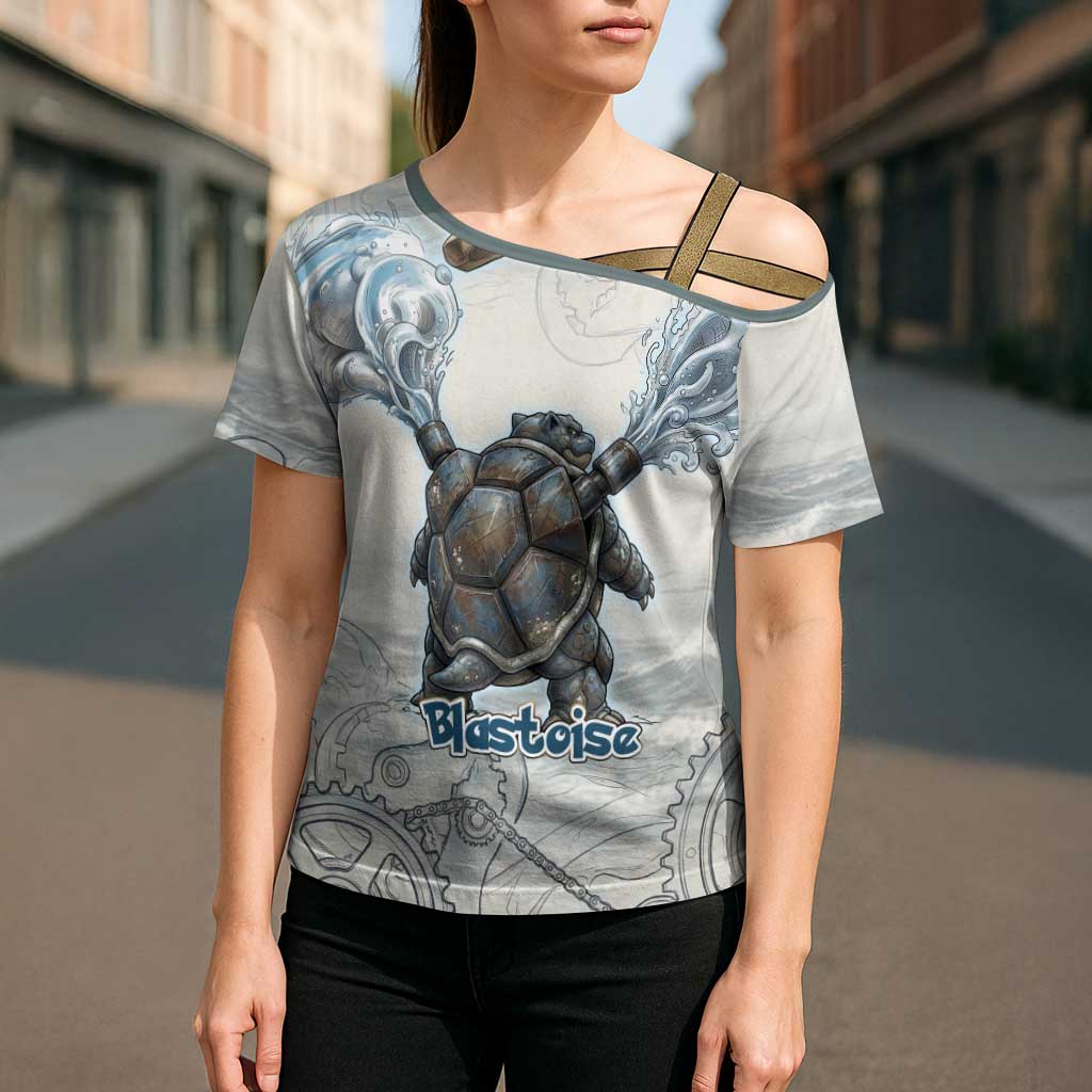 Blastoise Cross Shoulder Shirt Steampunk Mechanical Gear Art
