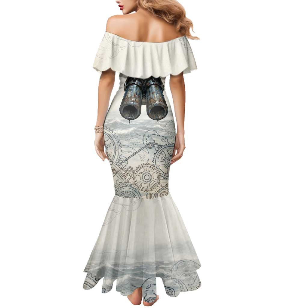 Blastoise Family Matching Mermaid Dress and Hawaiian Shirt Steampunk Mechanical Gear Art