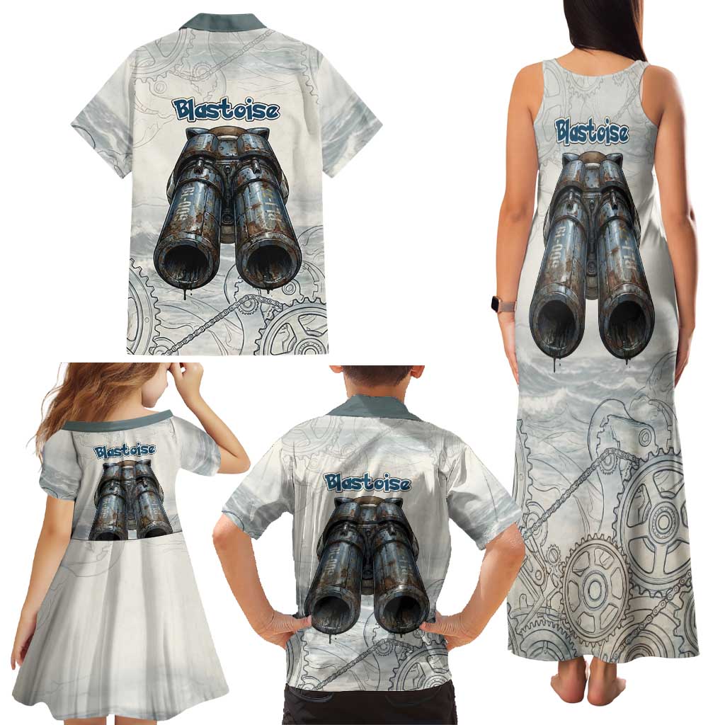 Blastoise Family Matching Tank Maxi Dress and Hawaiian Shirt Steampunk Mechanical Gear Art