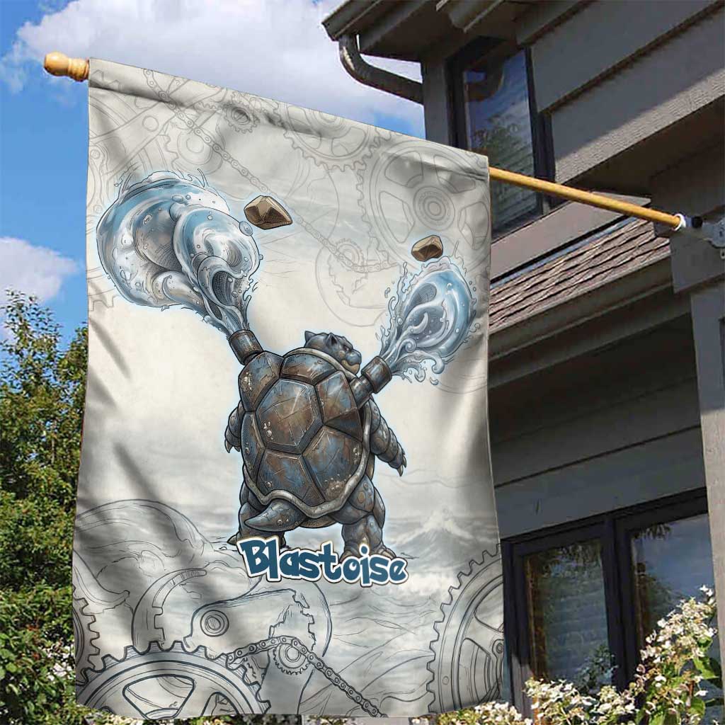 Blastoise Garden Flag Steampunk Mechanical Gear Art
