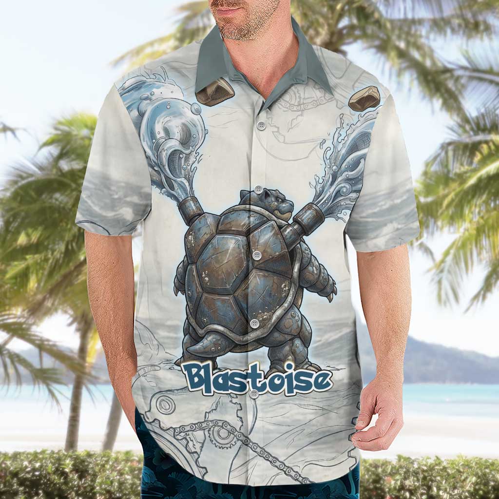 Blastoise Hawaiian Shirt Steampunk Mechanical Gear Art