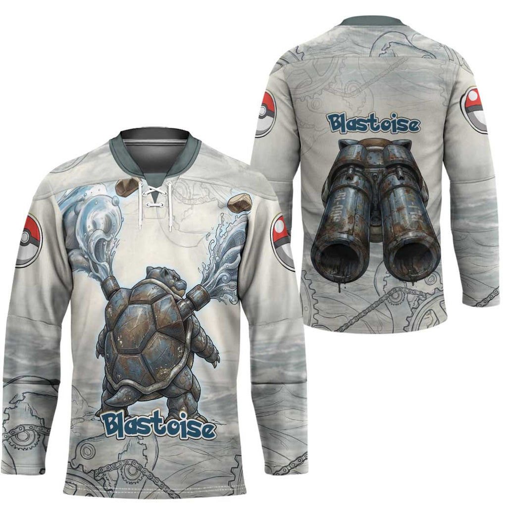 Blastoise Hockey Jersey Steampunk Mechanical Gear Art