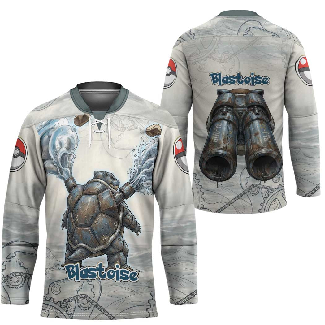 Blastoise Hockey Jersey Steampunk Mechanical Gear Art