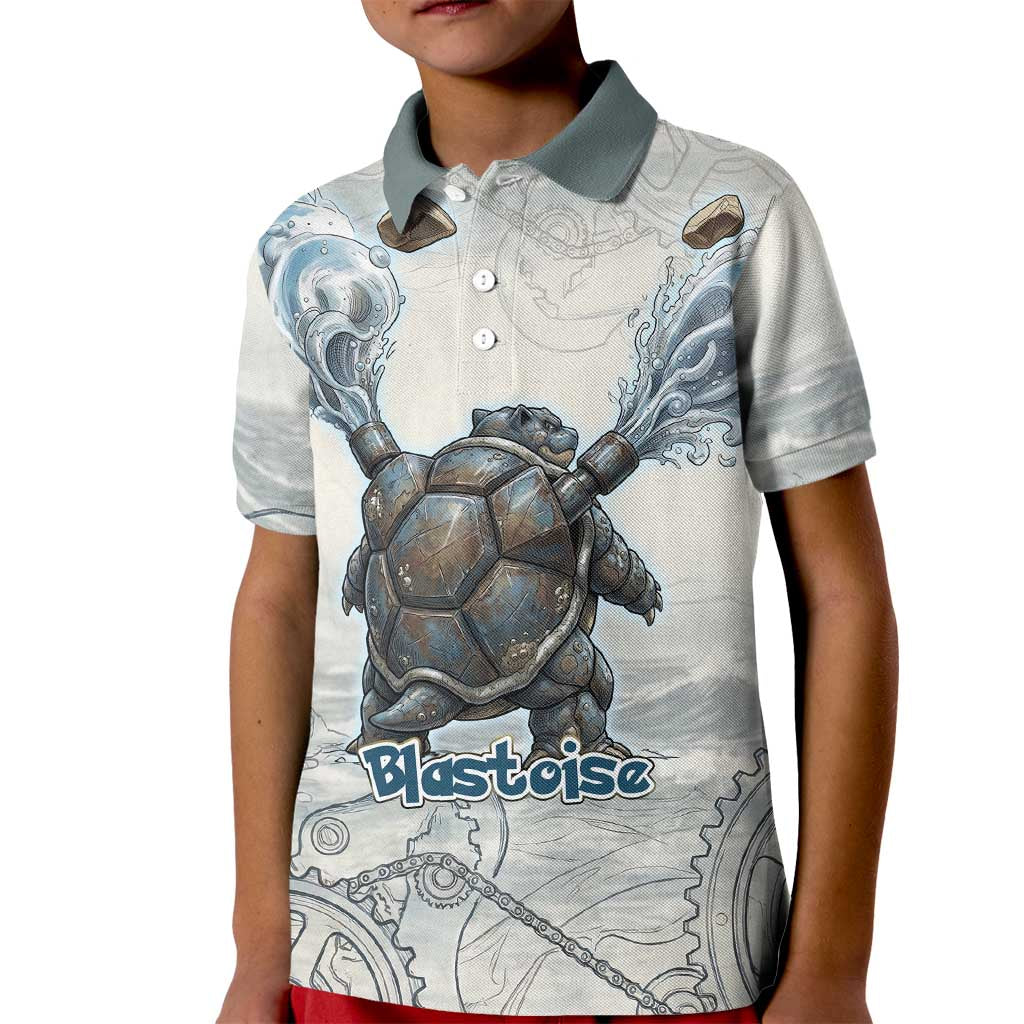 Blastoise Kid Polo Shirt Steampunk Mechanical Gear Art