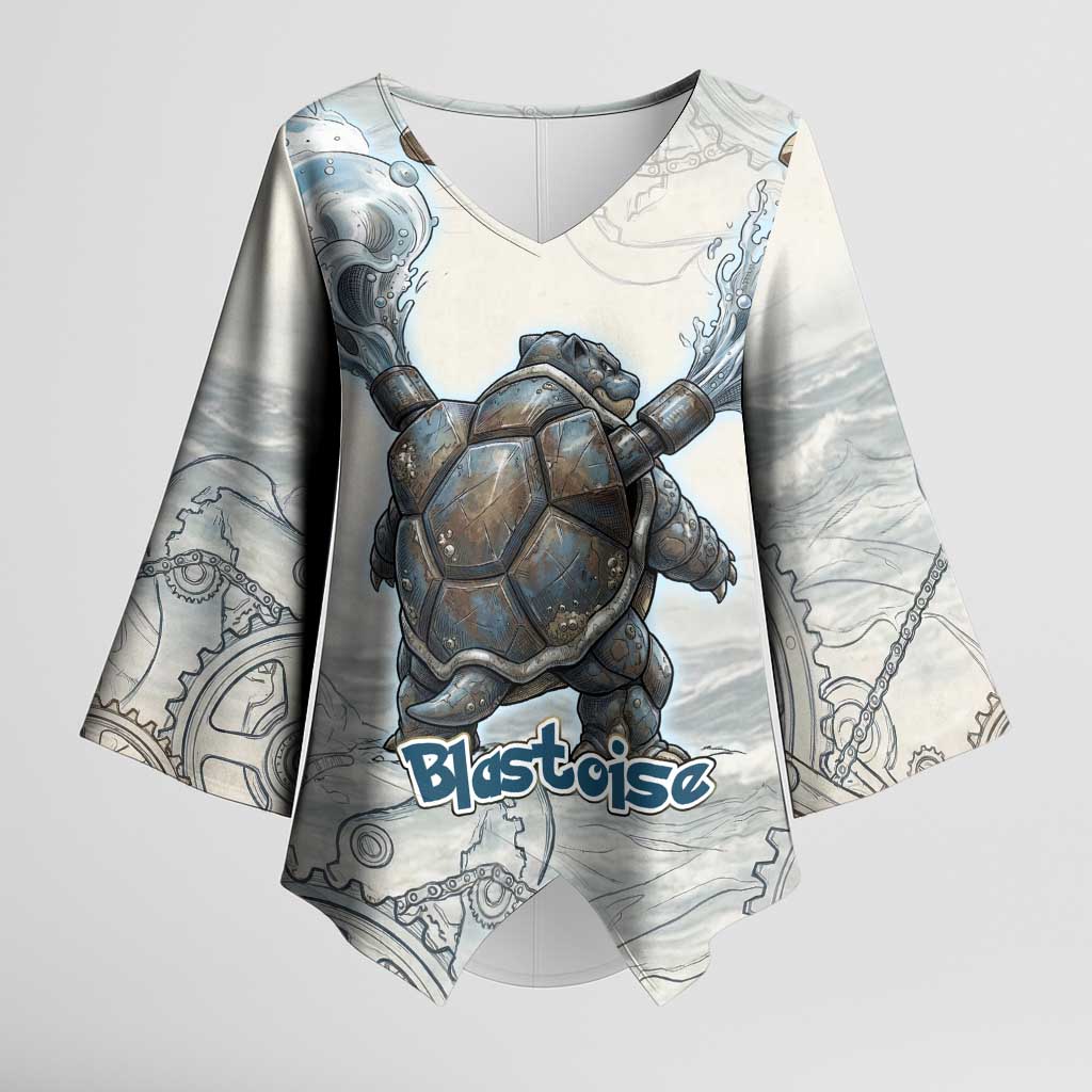 Blastoise Kimono Sleeve Blouse Steampunk Mechanical Gear Art