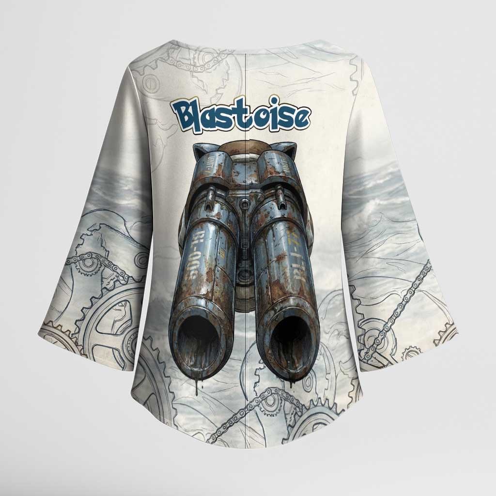 Blastoise Kimono Sleeve Blouse Steampunk Mechanical Gear Art