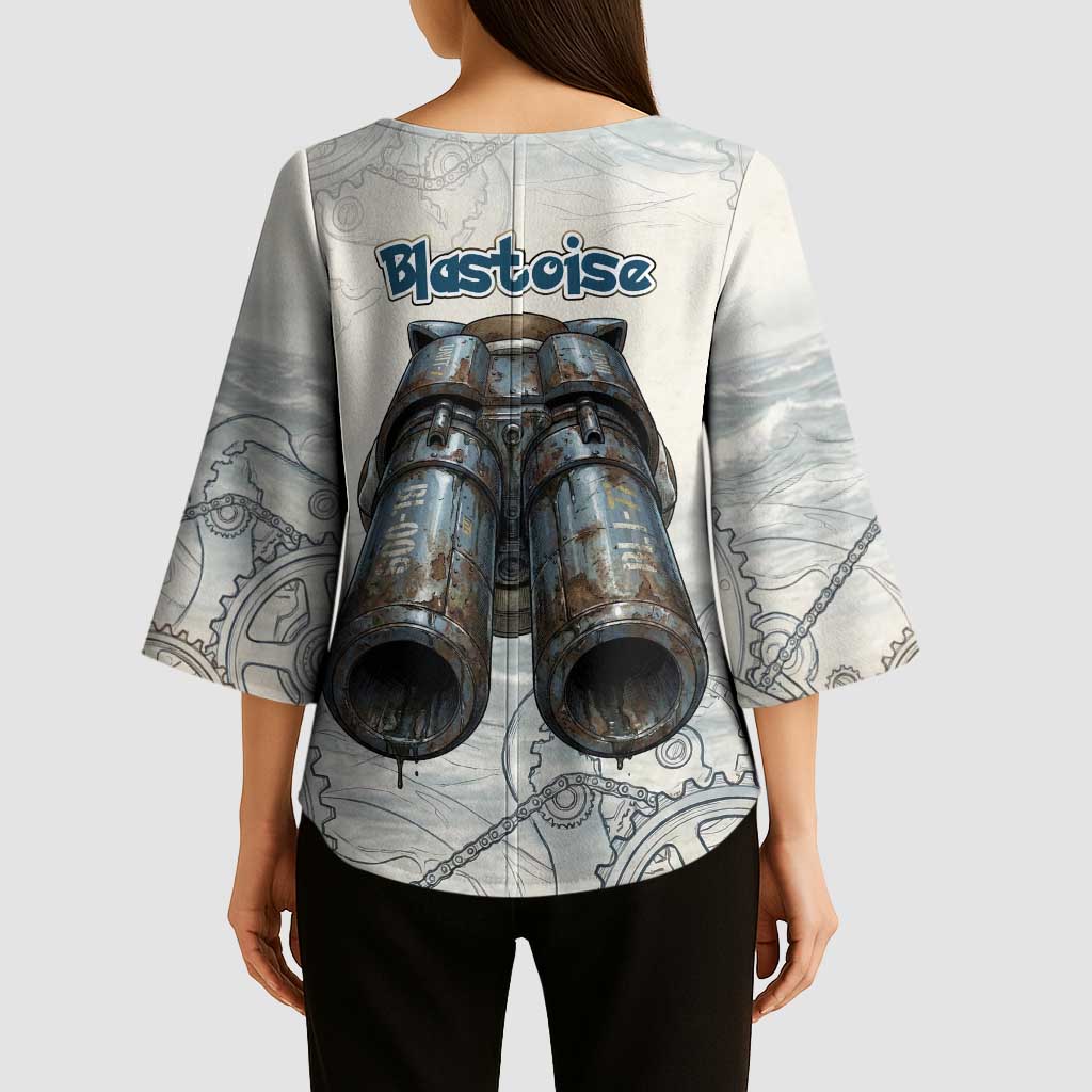 Blastoise Kimono Sleeve Blouse Steampunk Mechanical Gear Art