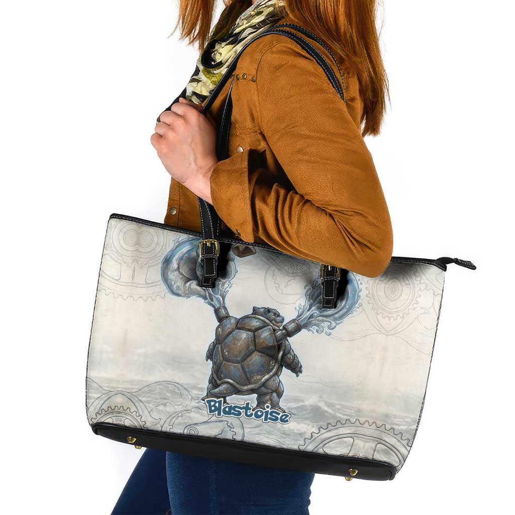 Blastoise Leather Tote Bag Steampunk Mechanical Gear Art