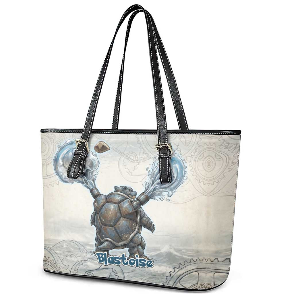 Blastoise Leather Tote Bag Steampunk Mechanical Gear Art