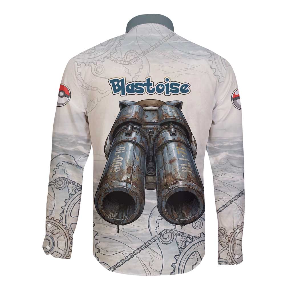 Blastoise Long Sleeve Button Shirt Steampunk Mechanical Gear Art