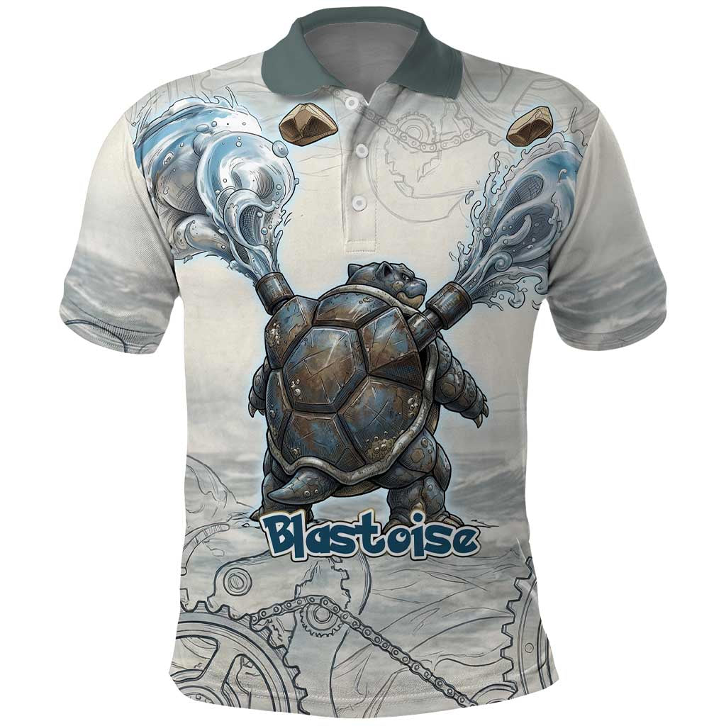 Blastoise Polo Shirt Steampunk Mechanical Gear Art