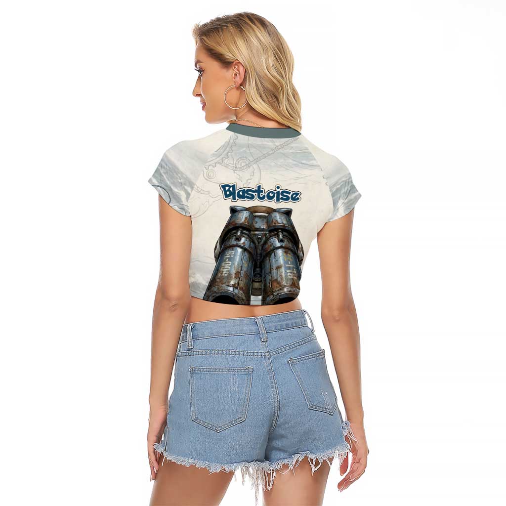 Blastoise Raglan Cropped T Shirt Steampunk Mechanical Gear Art