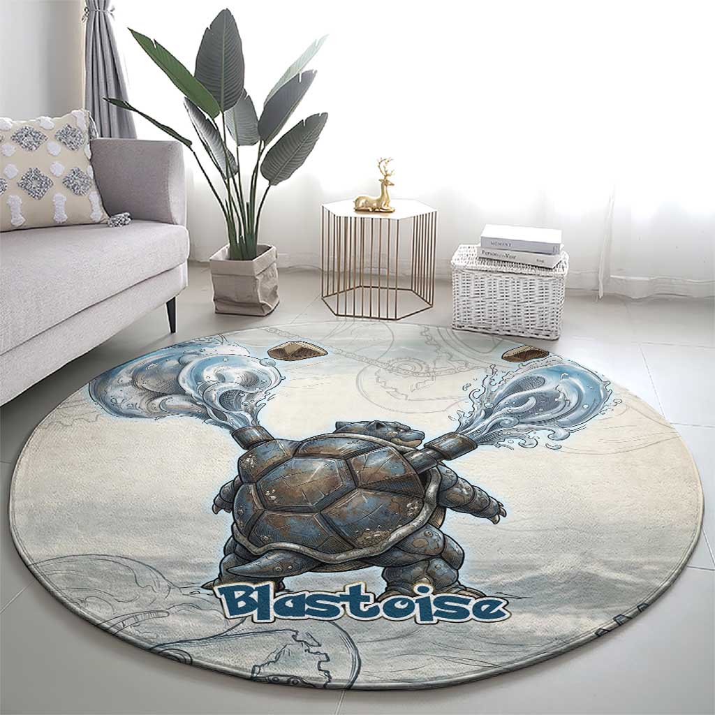 Blastoise Round Carpet Steampunk Mechanical Gear Art
