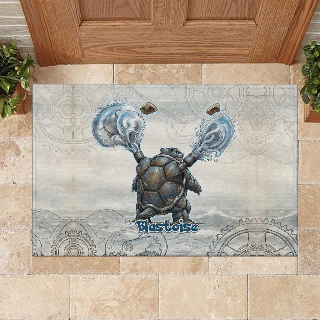 Blastoise Rubber Doormat Steampunk Mechanical Gear Art