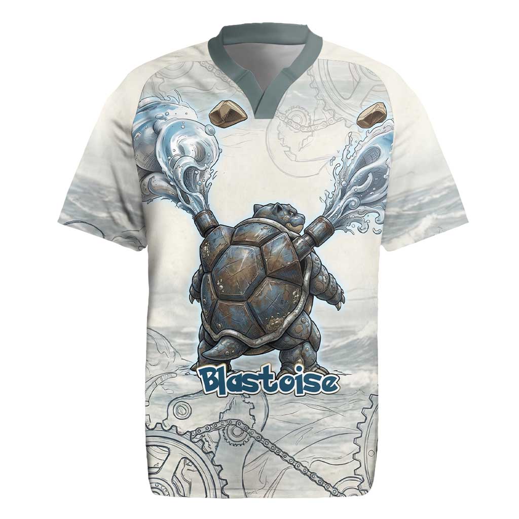Blastoise Rugby Jersey Steampunk Mechanical Gear Art