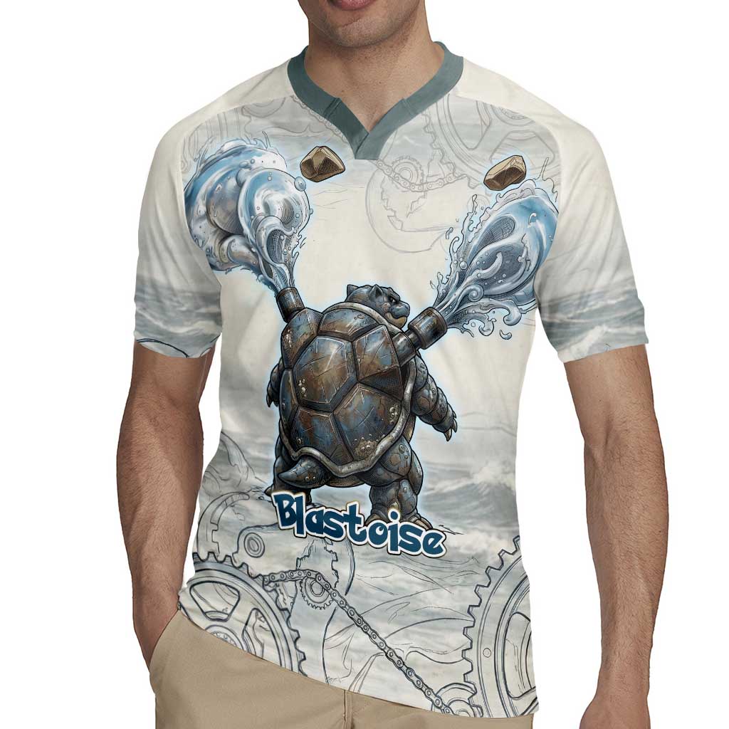Blastoise Rugby Jersey Steampunk Mechanical Gear Art