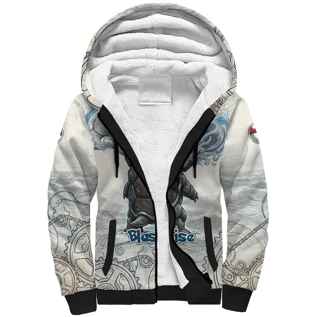 Blastoise Sherpa Hoodie Steampunk Mechanical Gear Art