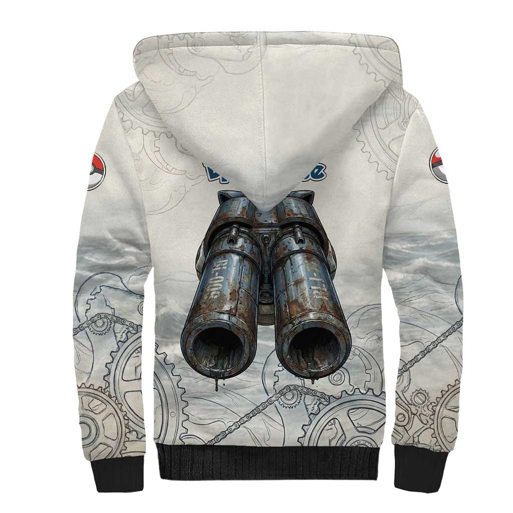 Blastoise Sherpa Hoodie Steampunk Mechanical Gear Art