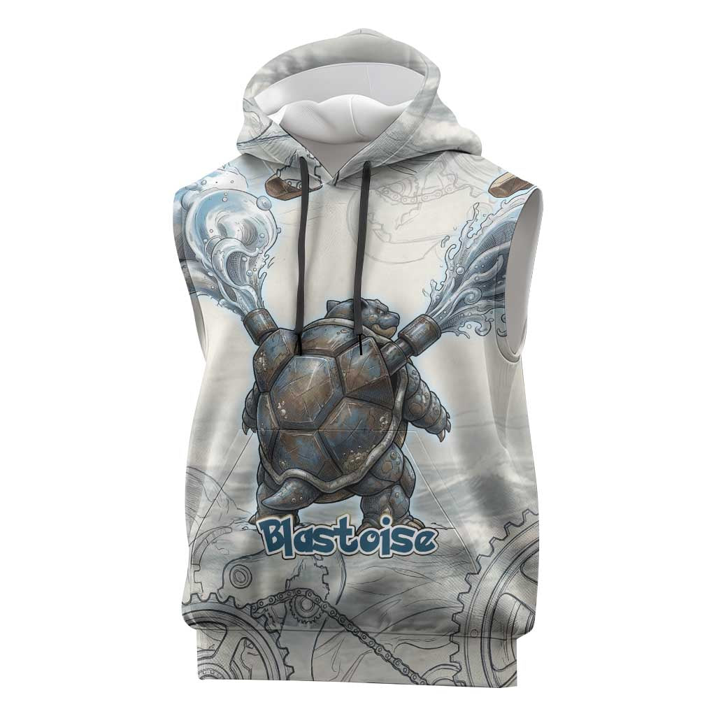 Blastoise Sleeveless Hoodie Steampunk Mechanical Gear Art