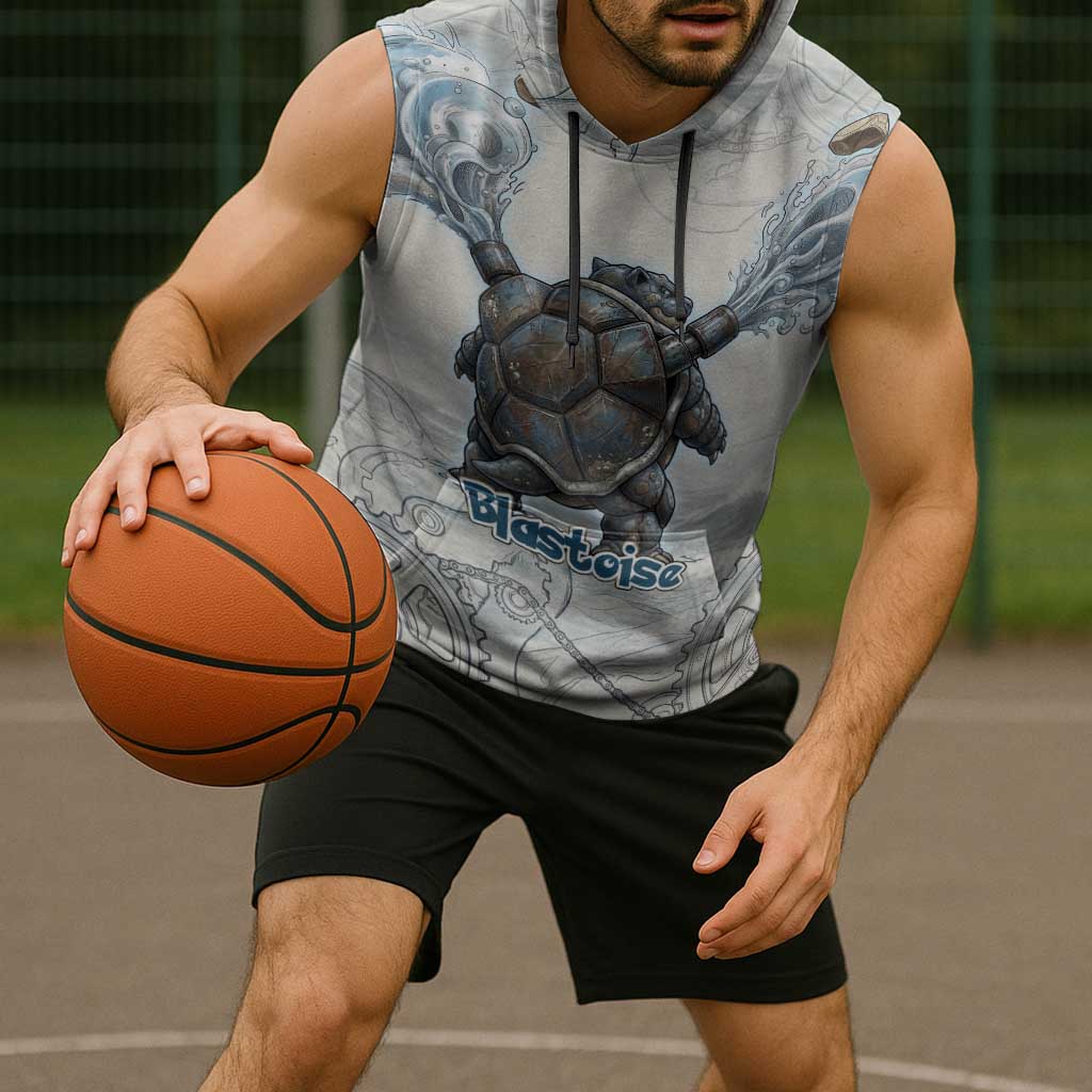 Blastoise Sleeveless Hoodie Steampunk Mechanical Gear Art