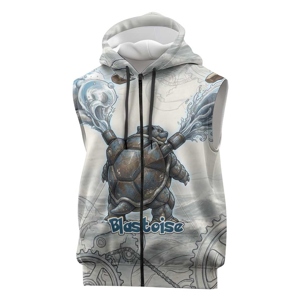 Blastoise Sleeveless Zip Hoodie Steampunk Mechanical Gear Art