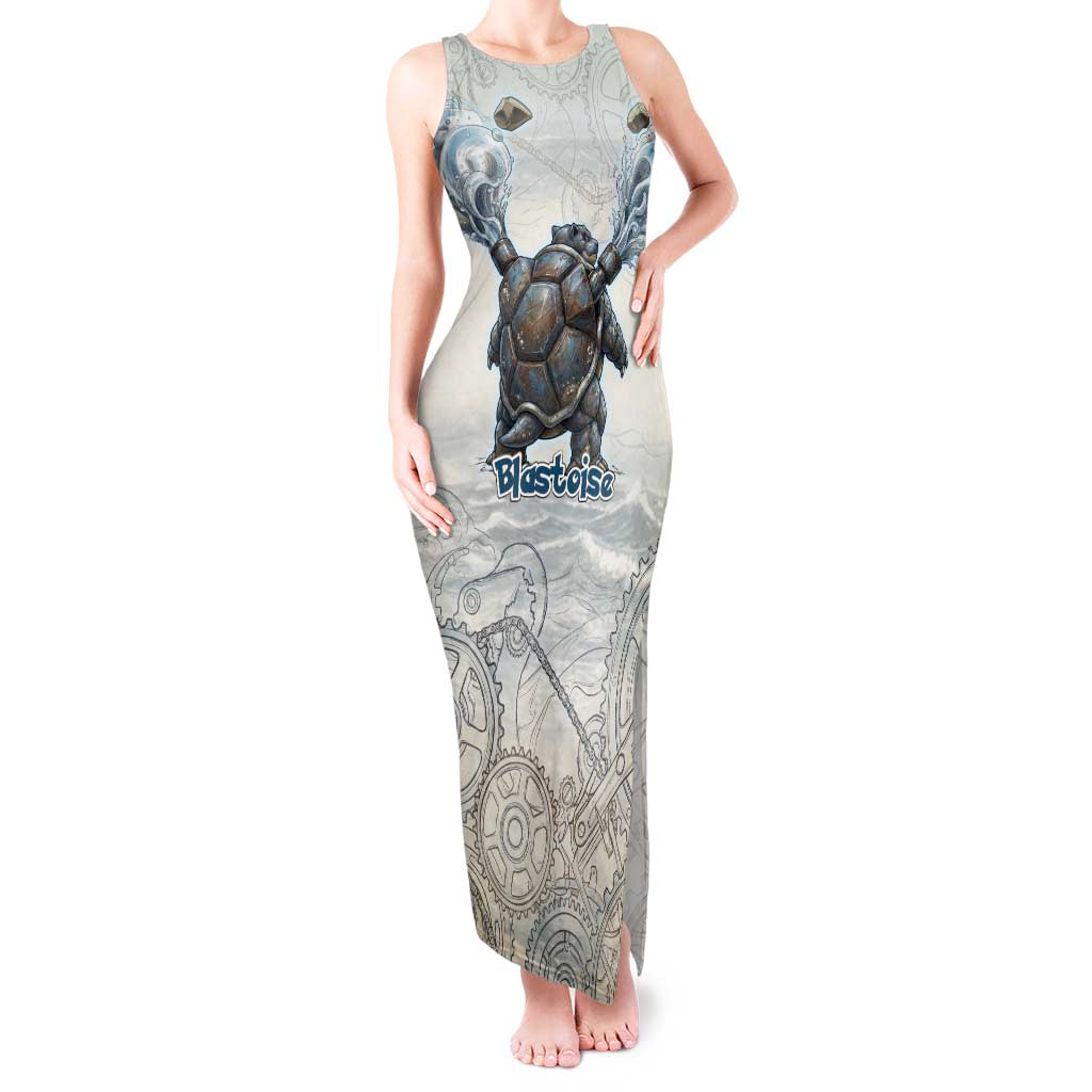 Blastoise Tank Maxi Dress Steampunk Mechanical Gear Art