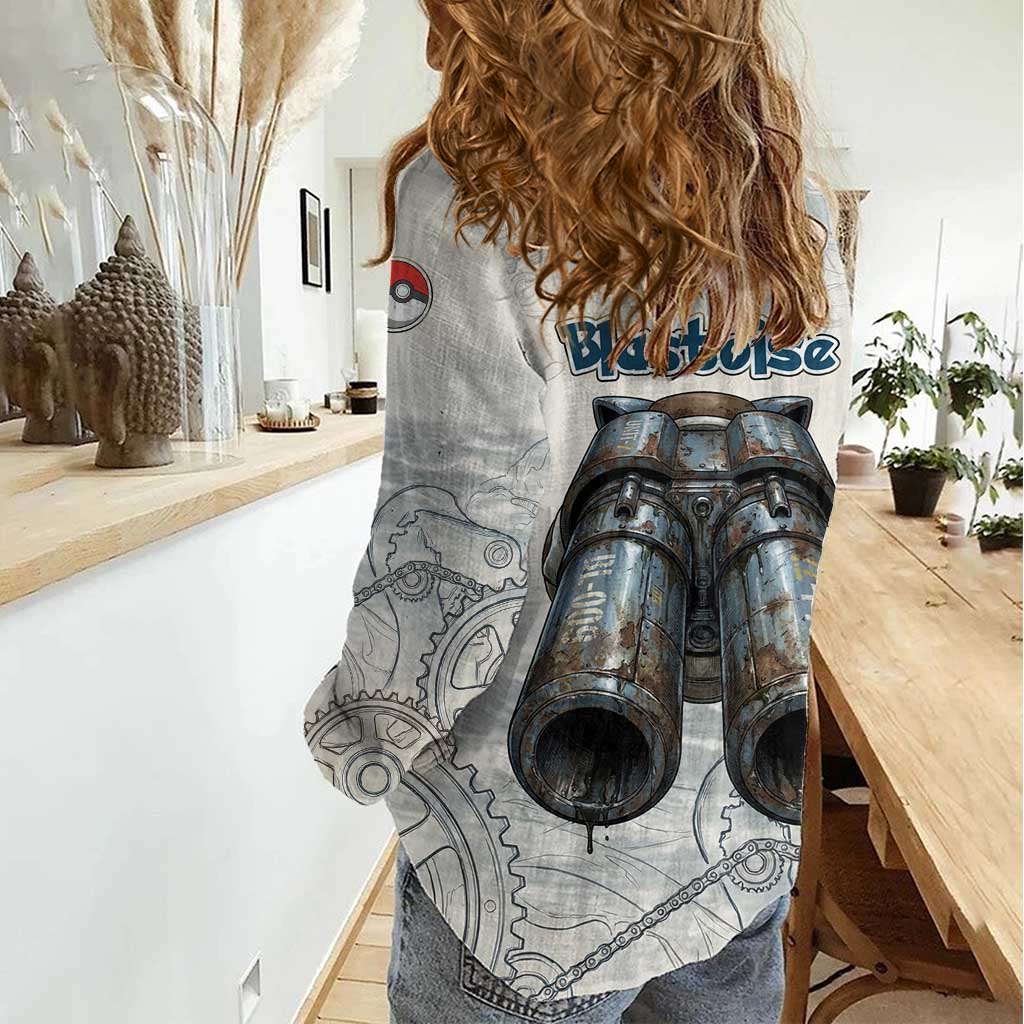 Blastoise Women Casual Shirt Steampunk Mechanical Gear Art