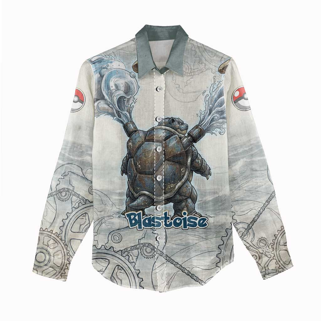 Blastoise Women Casual Shirt Steampunk Mechanical Gear Art