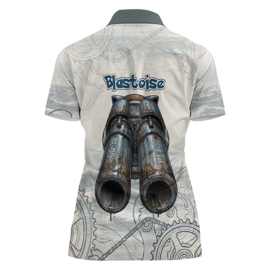Blastoise Women Polo Shirt Steampunk Mechanical Gear Art