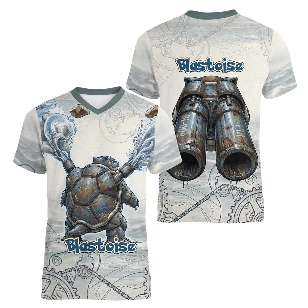 Blastoise Women V-Neck T-Shirt Steampunk Mechanical Gear Art