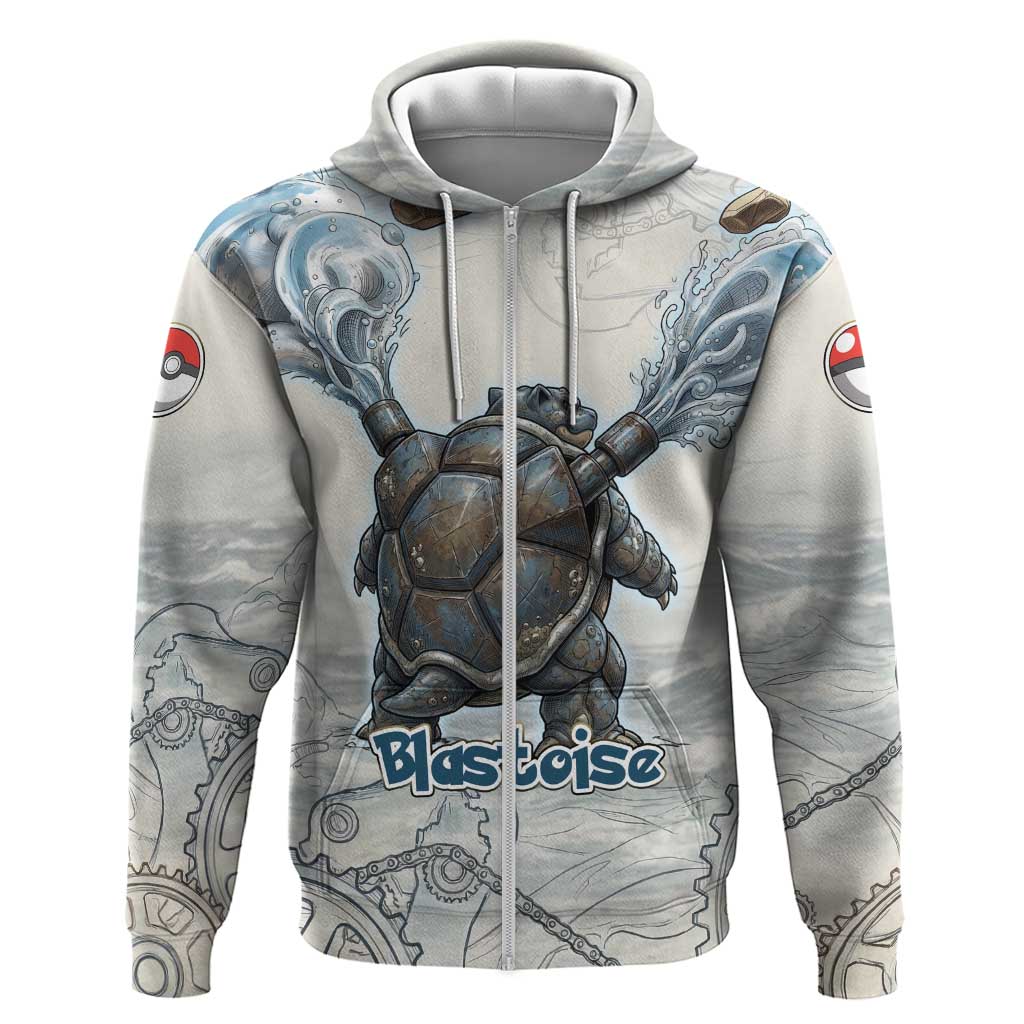 Blastoise Zip Hoodie Steampunk Mechanical Gear Art