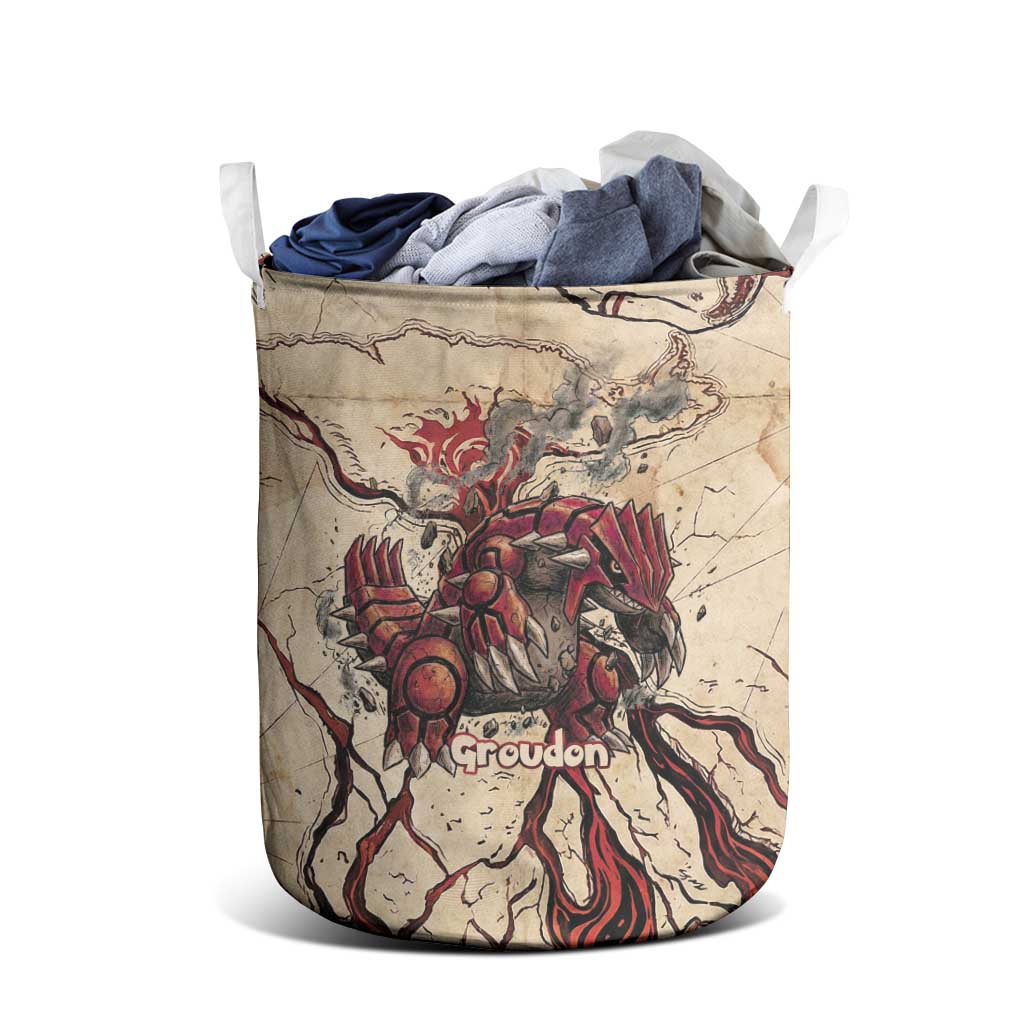 Groudon Omega Ruby Laundry Basket Ancient Volcano Map Art