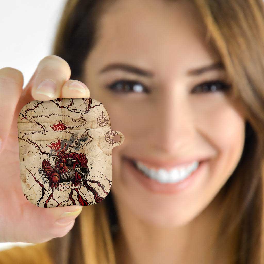 Groudon Omega Ruby AirPods Case Ancient Volcano Map Art