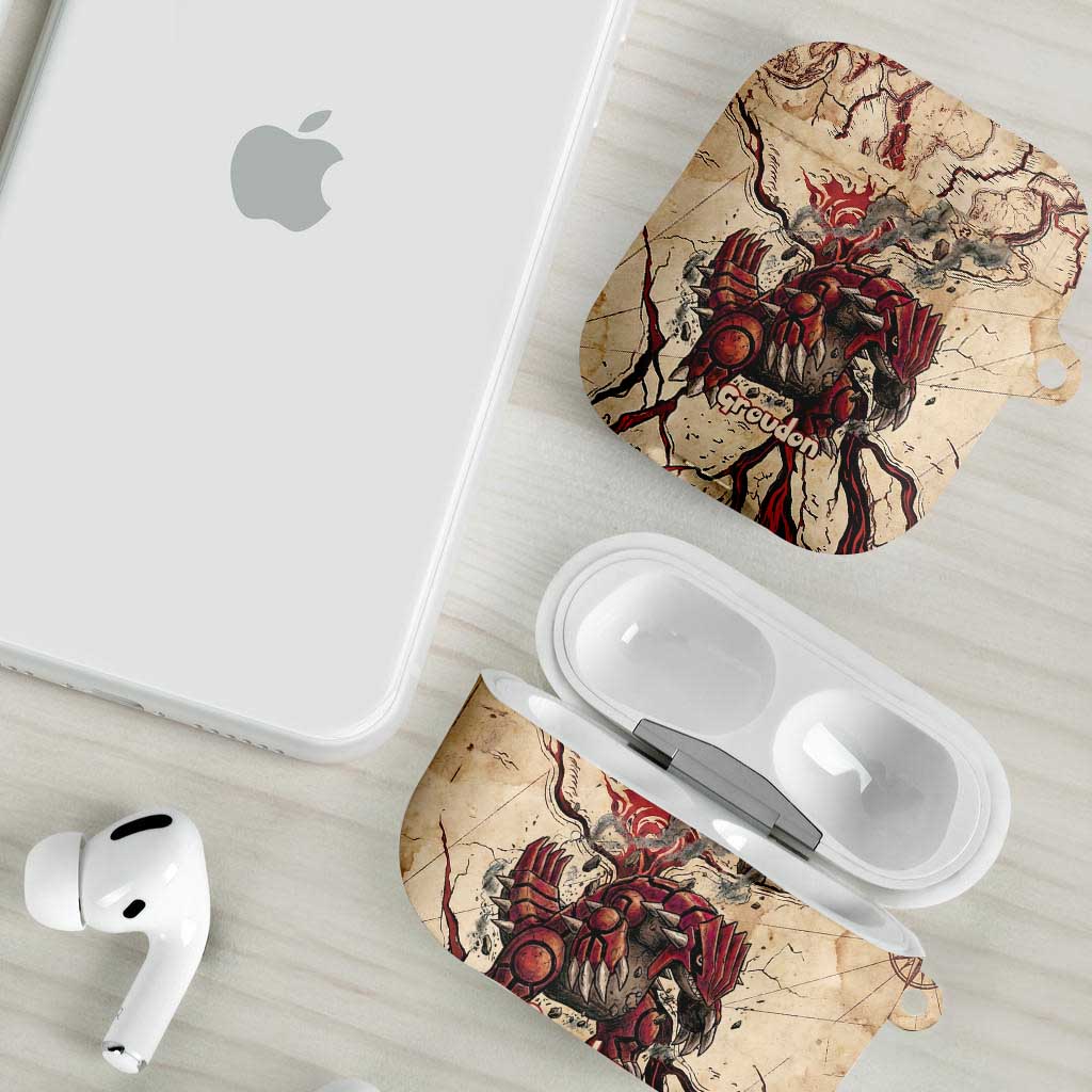 Groudon Omega Ruby AirPods Case Ancient Volcano Map Art