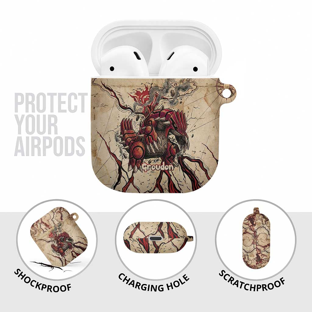 Groudon Omega Ruby AirPods Case Ancient Volcano Map Art