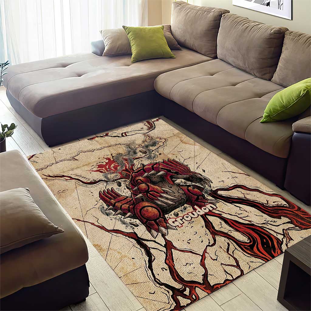 Groudon Omega Ruby Area Rug Ancient Volcano Map Art