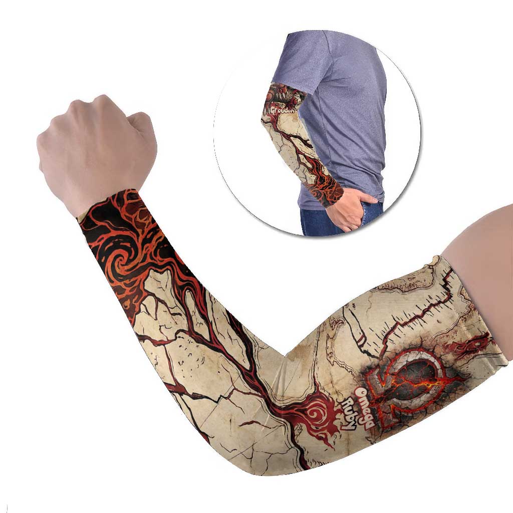 Groudon Omega Ruby Arm Sleeves Ancient Volcano Map Art