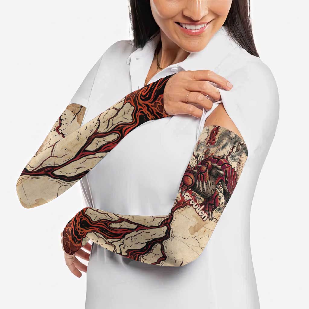 Groudon Omega Ruby Arm Sleeves Ancient Volcano Map Art