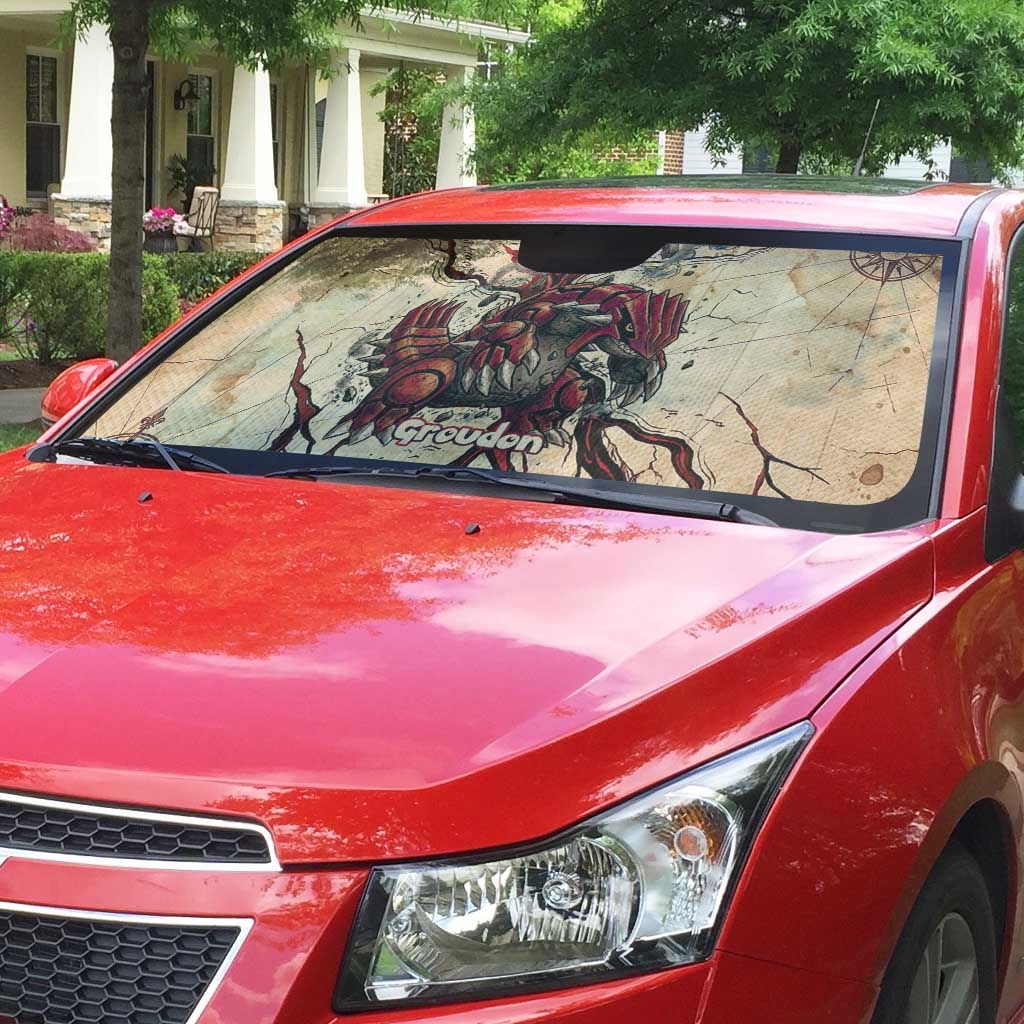 Groudon Omega Ruby Auto Sun Shade Ancient Volcano Map Art