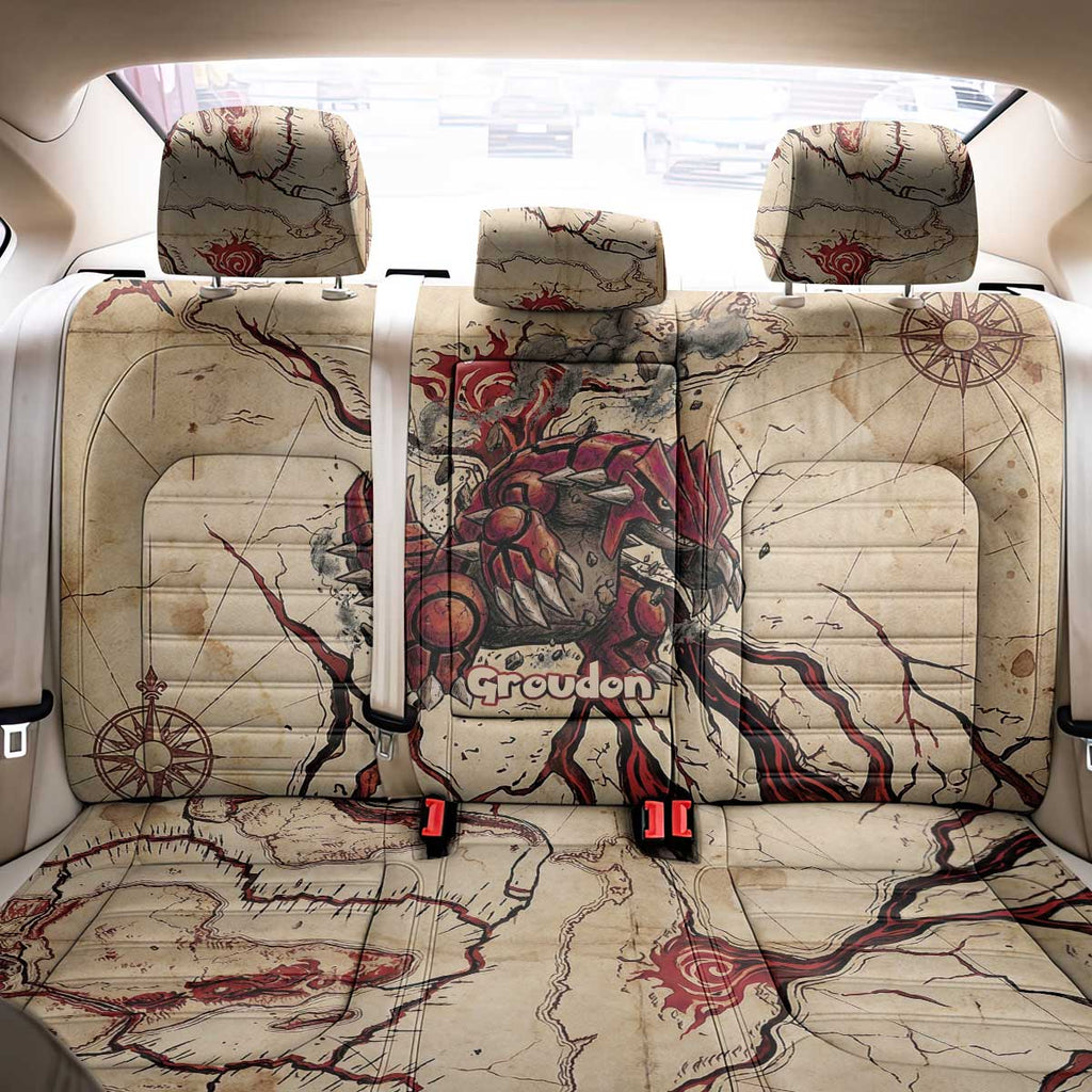 Groudon Omega Ruby Back Car Seat Cover Ancient Volcano Map Art