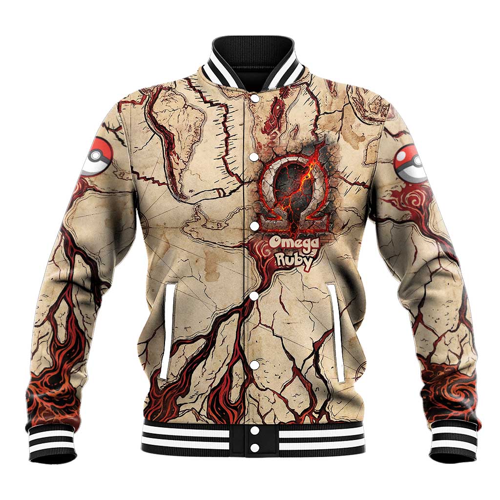 Groudon Omega Ruby Baseball Jacket Ancient Volcano Map Art