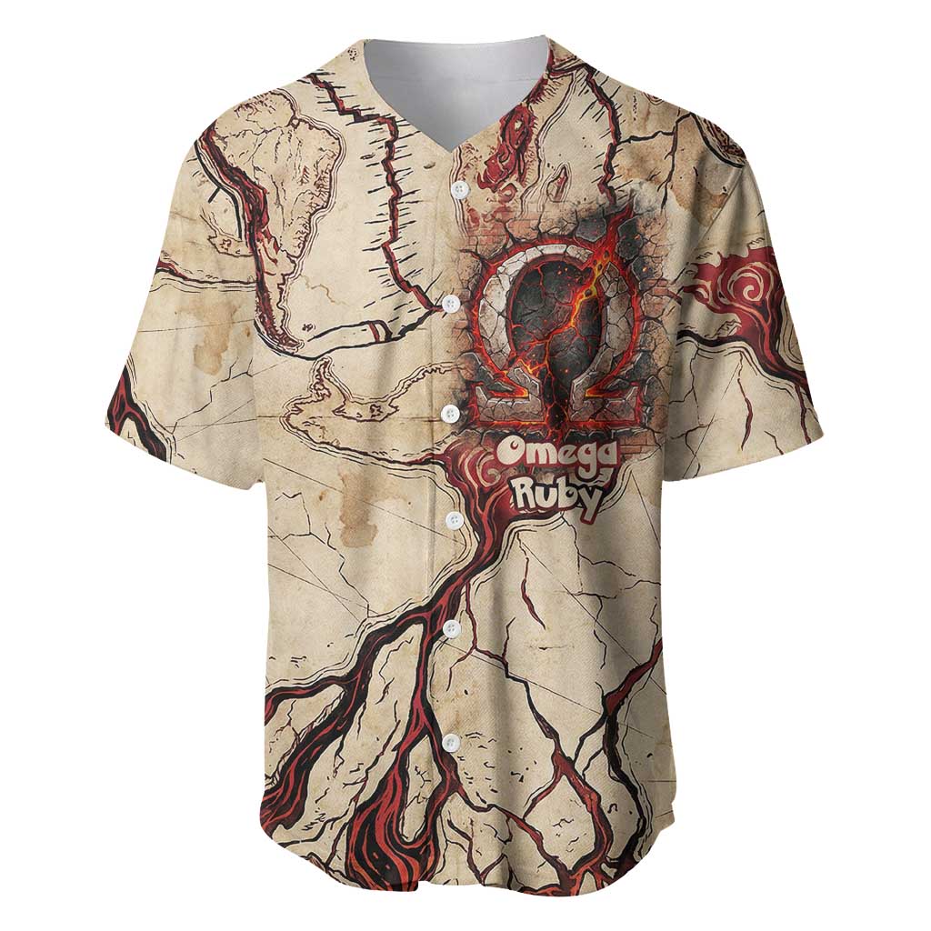 Groudon Omega Ruby Baseball Jersey Ancient Volcano Map Art