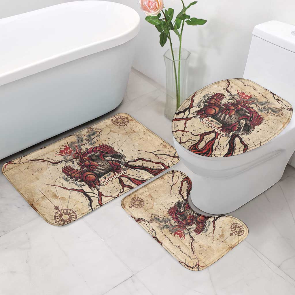 Groudon Omega Ruby Bathroom Set Ancient Volcano Map Art